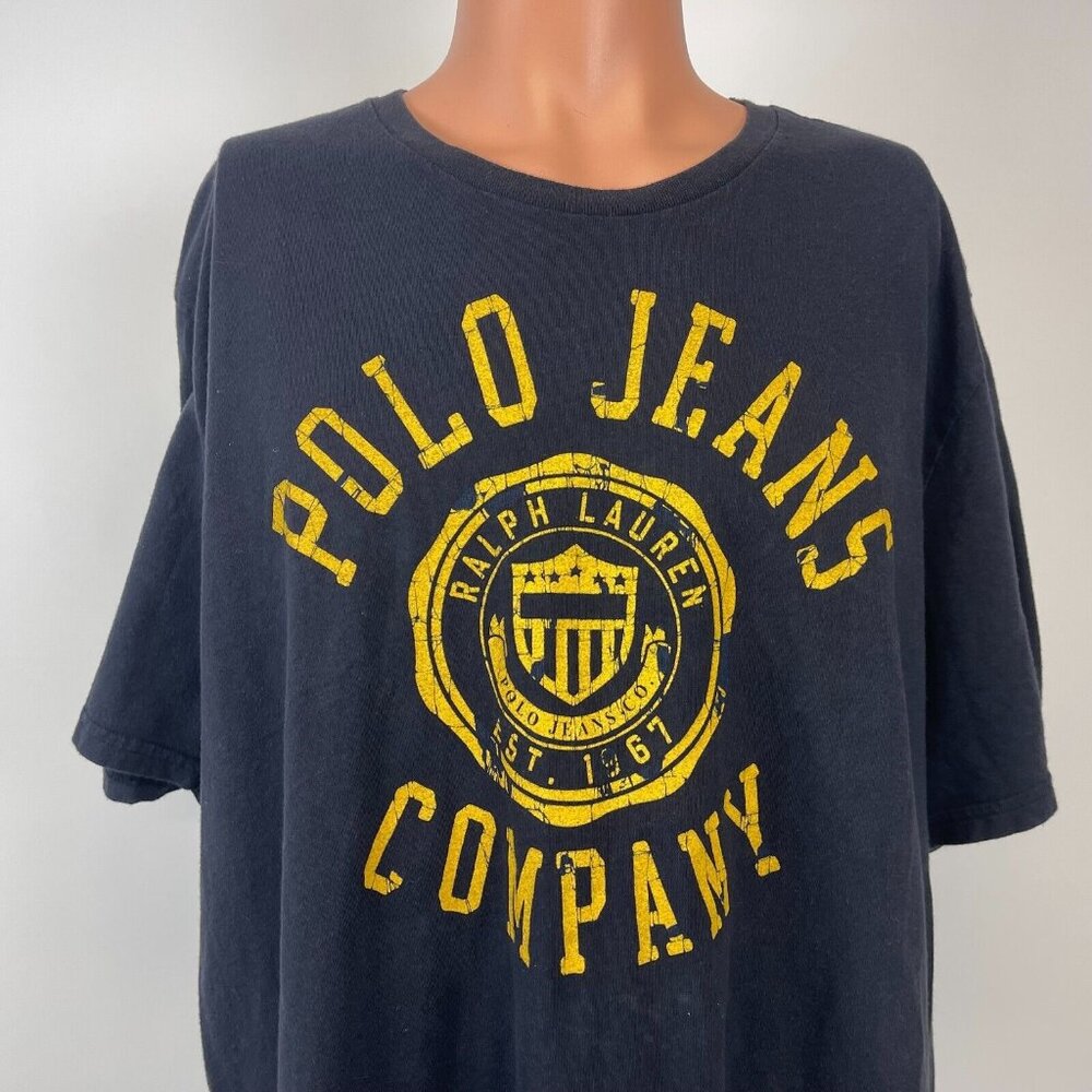 Ralph Lauren Polo Jeans Company Logo Retro T Shirt Size 2XL